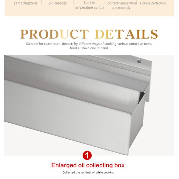 550x425x225mm Commercial Vertical Cast Iron Electric Griddle with Stainless Steel Body