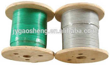 Cable de acero recubierto de PVC de color, cable de acero recubierto de plástico de 1-20 mm