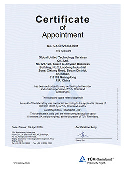 Global United Technology Services Co.,Ltd. Certifications