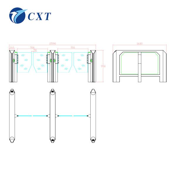 Integrated Speed Gate Turnstile Anti Tailgating Anti Reverse Fingerprint 113