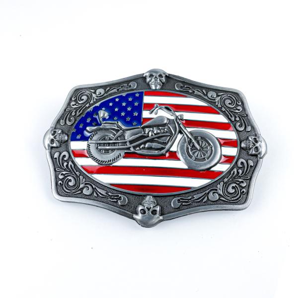 Men'S Fashion Custom Made Belt Buckles Motor Cycle Style Sheriff Belt Buckle Antique Silver Metal