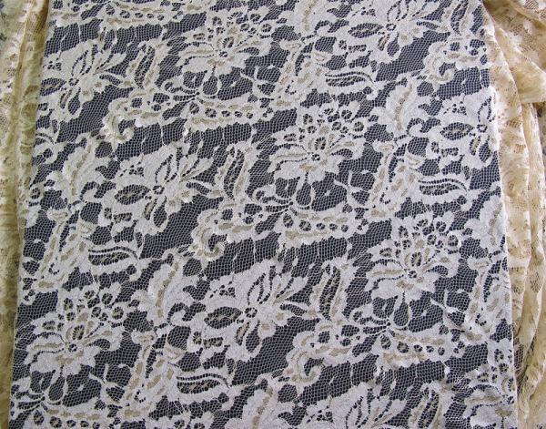 Eco Friendly Lace Metallic Nylon Fabric For Apparel Black CY-LW0219