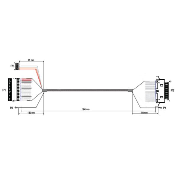 Коаксиальный кабель AWG Lvds длины 30 сборки кабеля 980mm ТУЗОВ 50204-040 LVDS