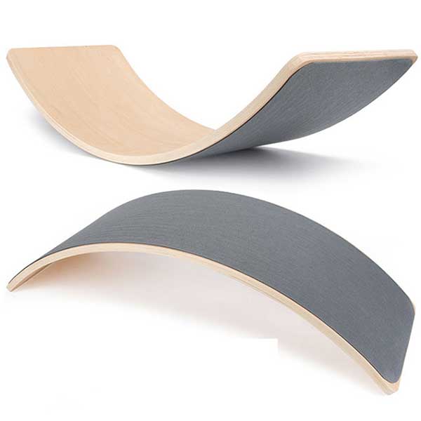 Yoga Fitness Curvy Wooden Wobble Balance Board 19 x 30 x 82 cm