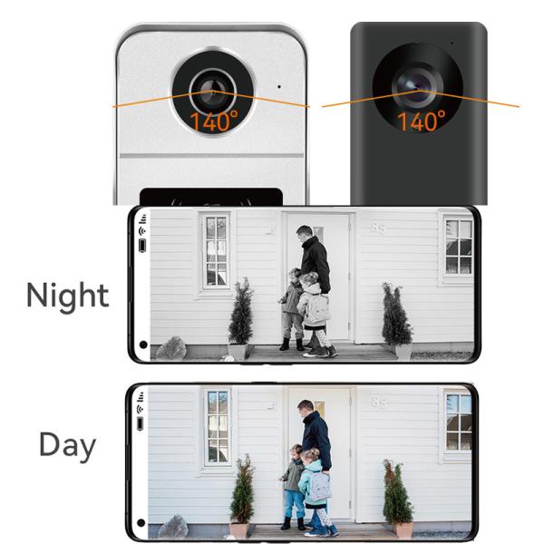 Беспроводная система внутренней связи 1080P дверного звонока IP телефона двери WIFI видео- связала проволокой ночное видение камеры