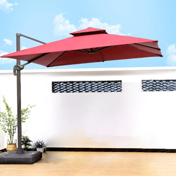 Outdoor Cafe Villa Pool Side Umbrella with Lighted Handle and 38mm Aluminium Pole