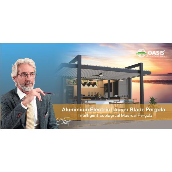 6x3x2.8m Outdoor Aluminium Louvered Pergola For Mansions Buildings Courtyard