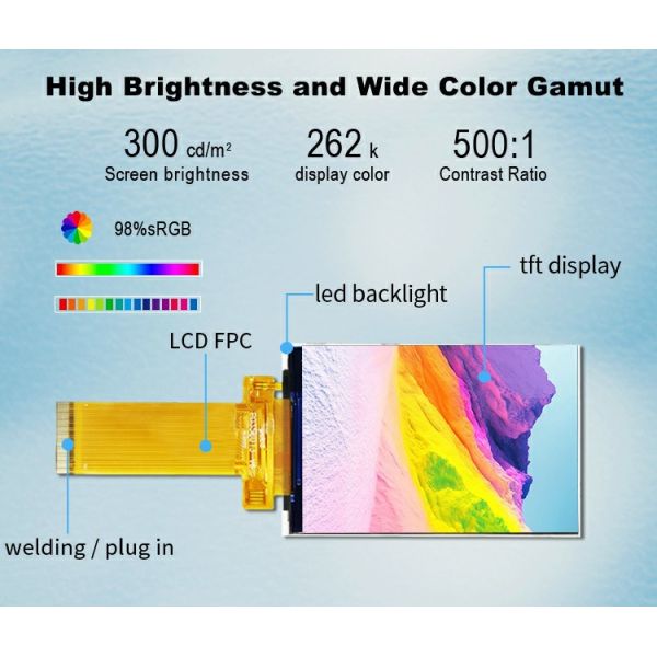 Polcd LCM factory 3.5 inch 320*480 Mcu Spi interface 300 nit TFT LCD Module Capacitive Touch Panel Display