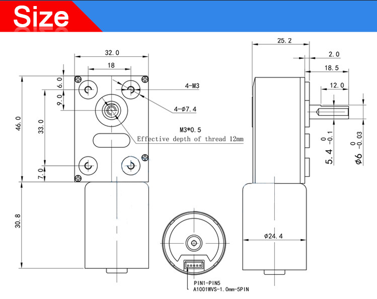 мотор 2000rpm шестерни червя bldc 50W безщеточный с валом Braker d