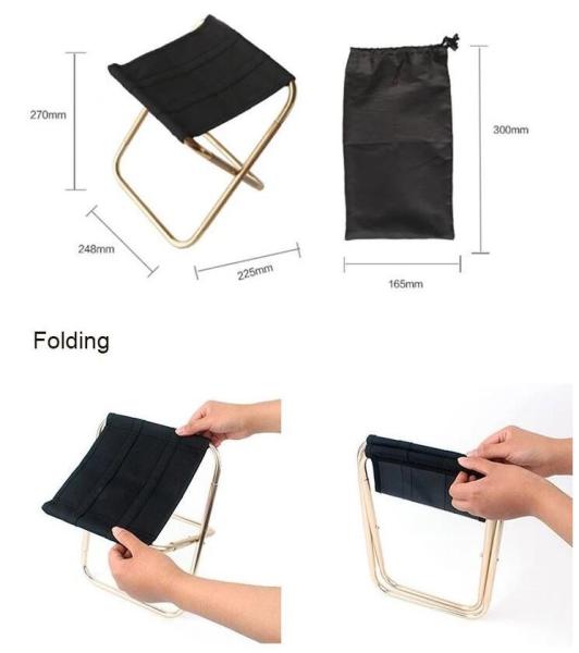 Portable Triangle Camping Fishing Chair, Tripod Stool With Backrest Fishing Camping Chair With Carry Strap