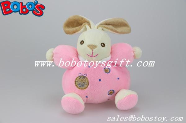 5.9China Plush Baby Toy Cute Soft Pink Rabbit Bunny Animals With Ring Rattle