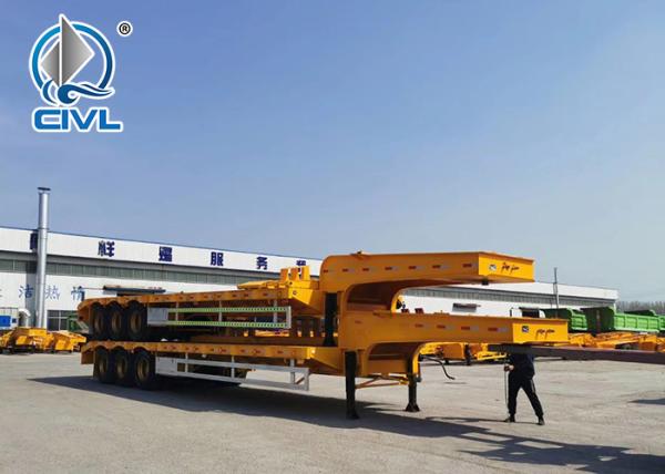 SINO TRUK Utility 3 Axles Semi Trailer Trucks / Flat Low Bed Trailer