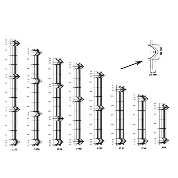Garden Galvanized Welded Wire Mesh Fencing Panels With 50x150mm Mesh
