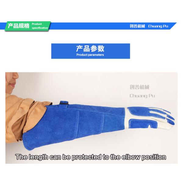 Guantes animales del control del cuero azul del color, animal que maneja los guantes para el perro/el gato