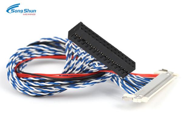Scanner Computer LVDS Cable 30 Pin , PVC Jacket  7.0 Mm LVDS Display Cable