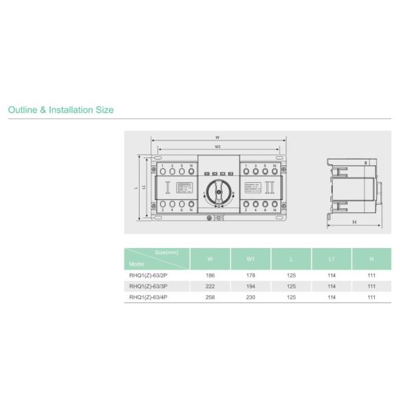 HOT sale ATSQ1 63A Automatic transfer switch 2poles