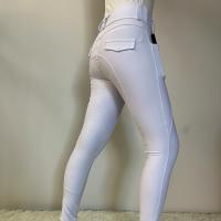 Équitation blanche de CNAS Legging Front Pocket Silicone Custom Logo