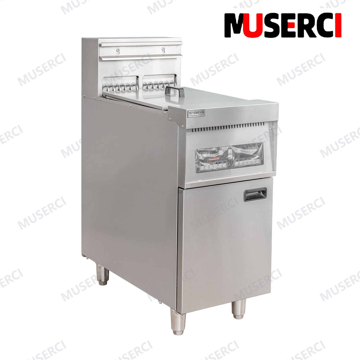 (EF-9C2) Dual Cylinder Electric Floor Deep Fryer 9kW Digital Memory 28L Oil Saving CE