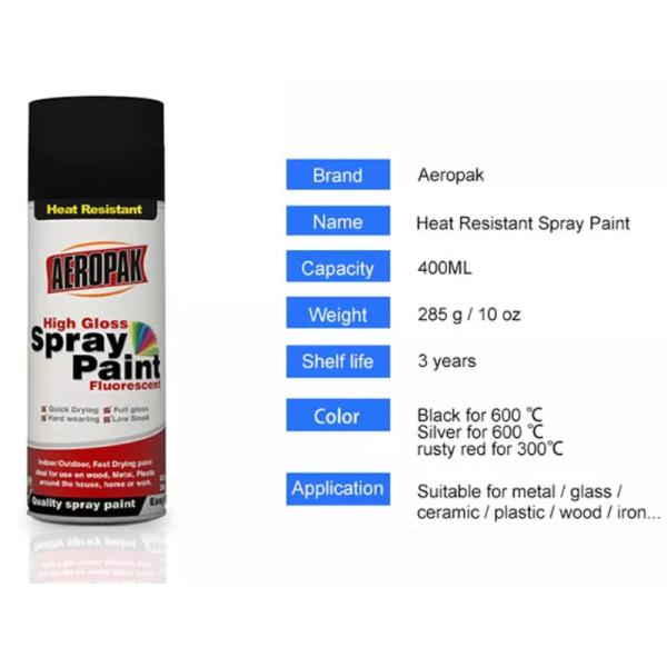 Aeropak Car Care Products 400ml High Heat Resistant Paint 300 Degree For Engines