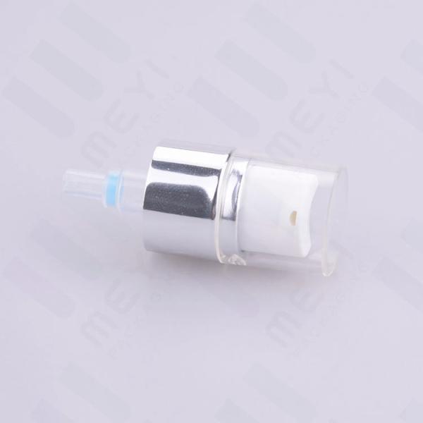 Pompe cosmétique de jet de pompe de traitement de pp avec le chapeau, 18/410 pompe crème en aluminium argentée