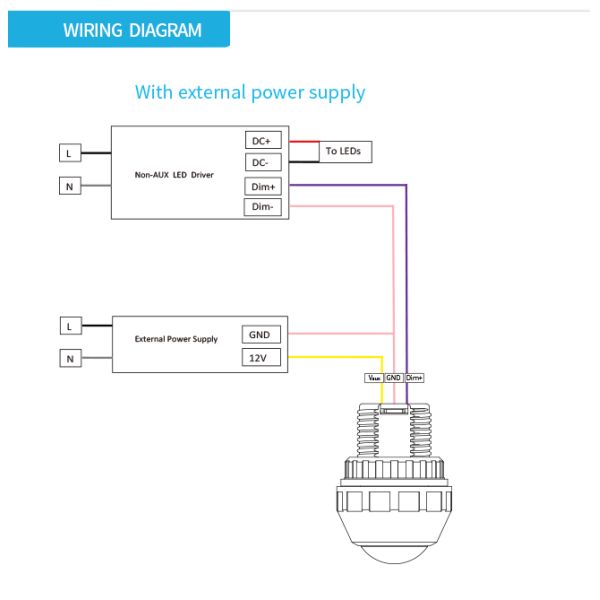 Zhaga book20 based CASAMBI BLE mesh PIR motion sensor, 0~10v output, with enhanced highbay detection up to max.17m