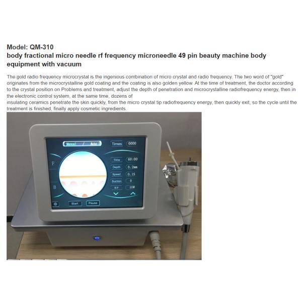 Body Fractional Micro Needle RF Frequency Microneedle 49 Pin Beauty Machine Body Equipment with Vacuum