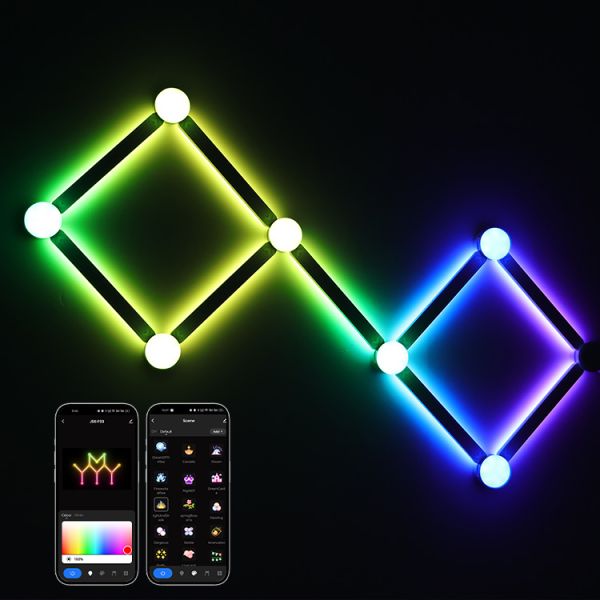 Surface Mounted Smart Wall Light RGB LED 240x21mm White Shade USB Power Source WIFI App Control DC 5V 2A Voltage Input