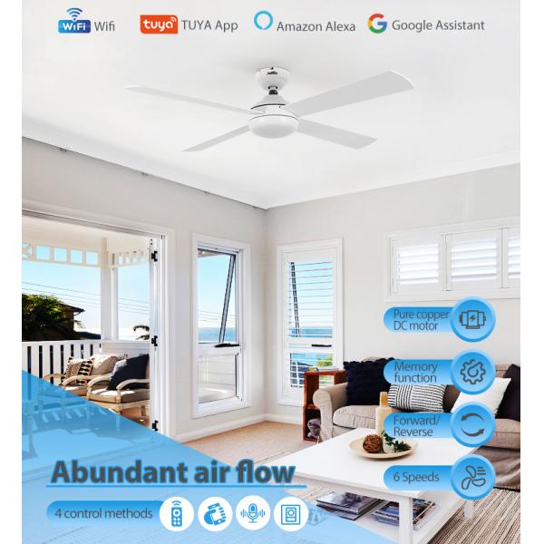 Modern Design Home Office LED Ventilador de teto com lâminas de MDF e luz de controle remoto ODM