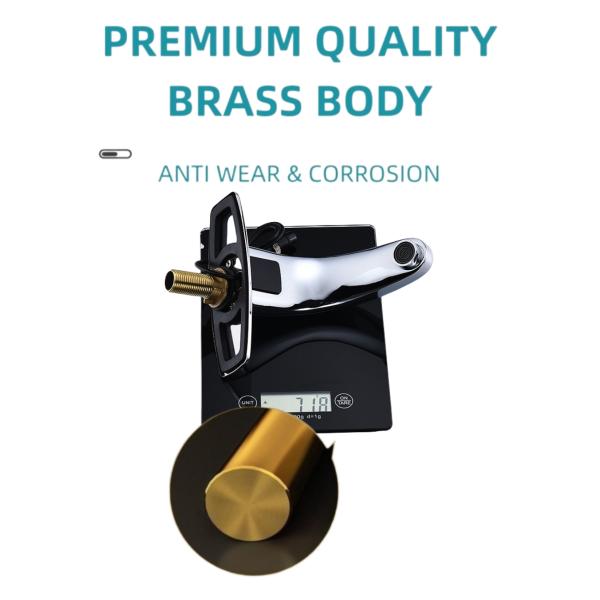 Gravity Casting Automatic Infrared Sensor Faucet Smart Bathroom Faucet Brushed