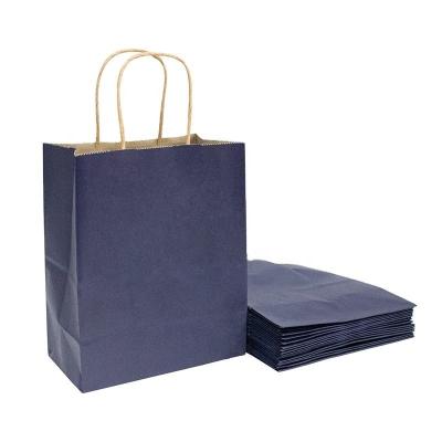 Recyclable Kraft Brown Paper Bag With Rope Handle Your Logo Flat Handle