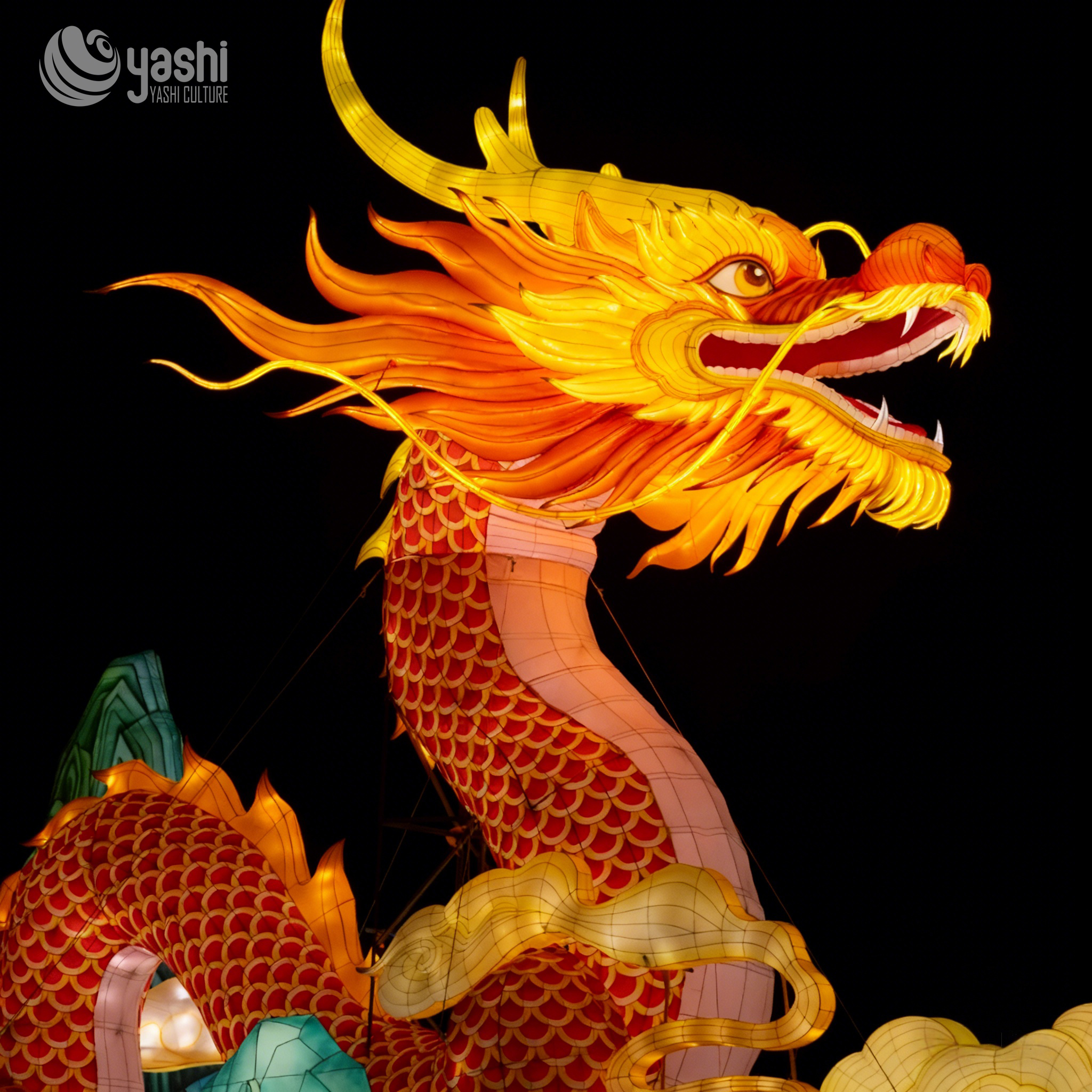 Custom Giant Chinese Dragon Zigong Lantern, Realistic Scaled Dragon LED Light Sculpture, Waterproof Large‑Size Outdoor Cultural Festival Light Installation