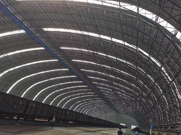 Large Span Space Truss Structure Building , Lightweight Steel Warehouse Shed