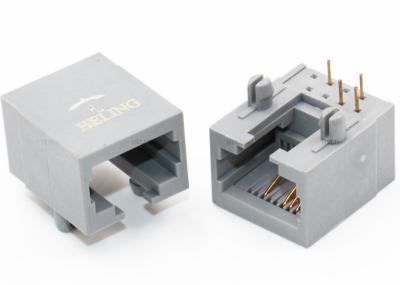 A aba cinzenta do alojamento da única montagem do PWB do gato 5 do conector do porto RJ45 trava para baixo