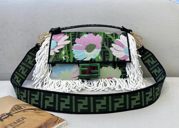 Limited Style Of Baguette Bag Nifty Tassels 	Luxury Cross-Body Bag Hand Embroidery Handbag