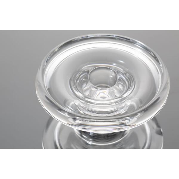 Dinner Crystal Clear Glass Pillar Candle Holders Machine Pressed For Pillar Taper