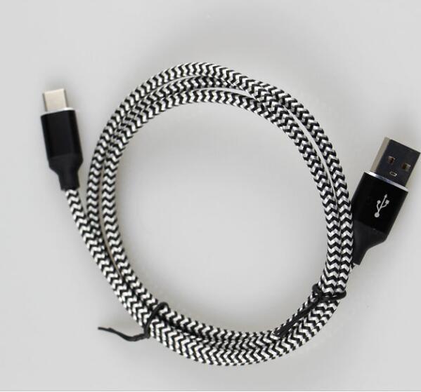 1 Foot Usb C Data Transfer Cable Nylon Braided Charging Grey Color Durable
