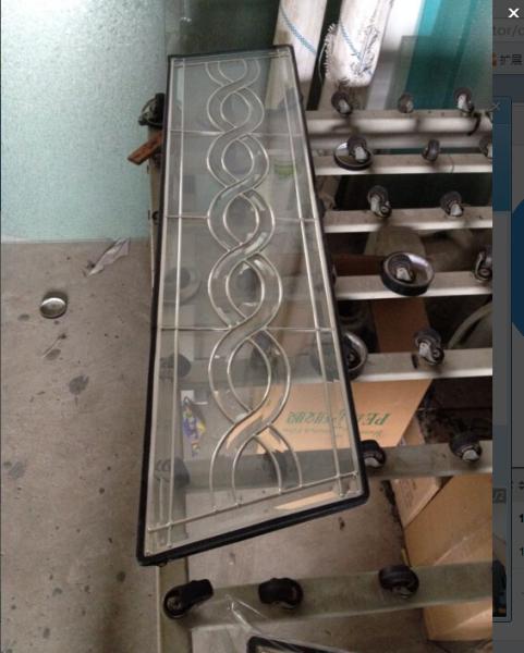 custom shape  decorative glass panel with chrome caming