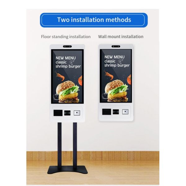 21.5 Inch Capacitive Touch 10 Point Self Service Kiosk with Thermal Printer and POS Bracket