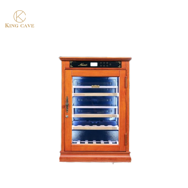 Classic Cherry Wood Wine Cooler Cabinet Handmade Constant Temperature System