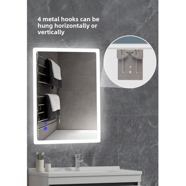 Smart Anti-Fog LED Wall Mount Vanity Mirror for Bathroom Decor Illuminated Makeup Mirror with Touch Sensor Switch