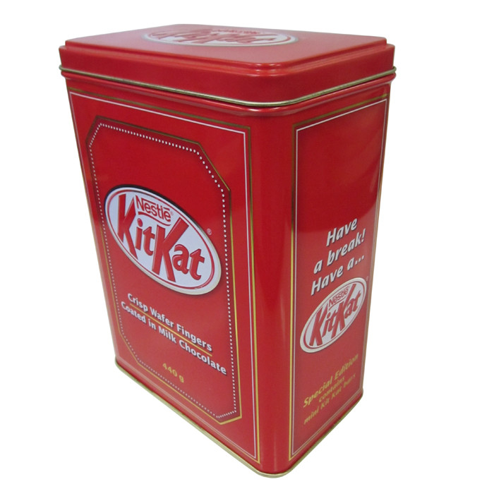 Custom Printed Metal Tin Containers / Rectangular Tin Can For Package