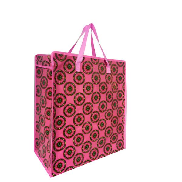 Flower Design Environmental Laminated Woven Customized Shopping Bags Sacos de compras de polipropileno tecido reciclado