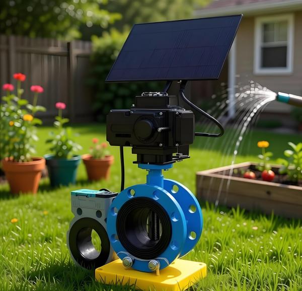 2 Inch Solar-powered WiFi Butterfly Valve Cast Iron Heavy Duty for Intelligent Farm Water Supply