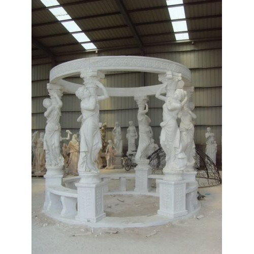 Natural Stone Round Column Terrace Gazebo for City Square Modern Design Wedding Venue