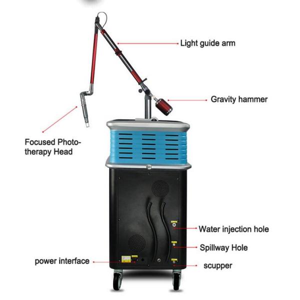 532 755 1064nm Q Switched Nd Yag Laser Machine , Picosecond Tattoo Removal Equipment