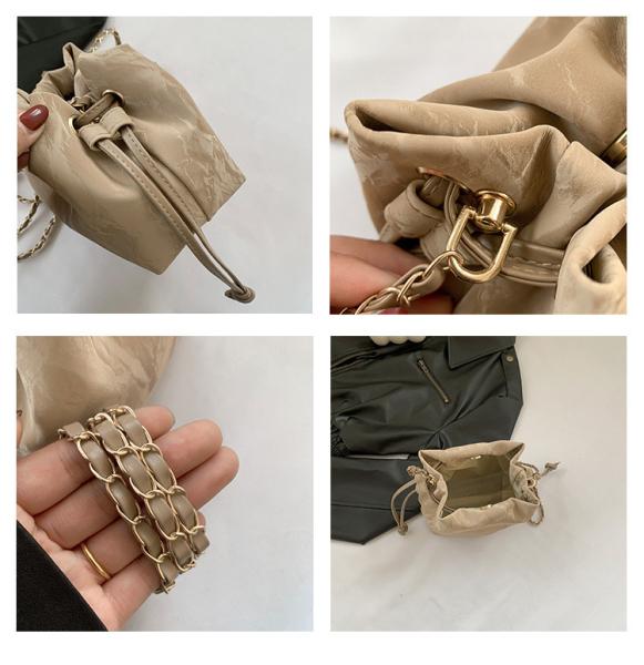 ​2024 NEW FASHION NICHE DESIGN SPRING/SUMMER CROSSBODY BAG SENIOR SENSE PLEATED BUCKET BAG