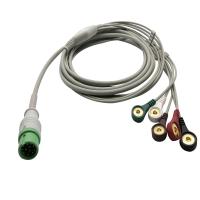 Cabo e Leadwires da ligação 12pins 5 ECG do cinza C30 C40 3.6m para Comen