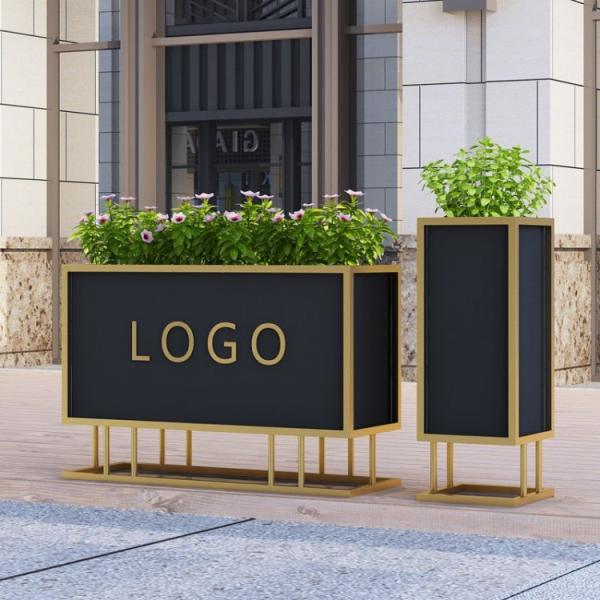 Customized Square Metal Plant Pots Outdoor Steel Rectangular Planters