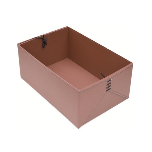 Caja de almacenamiento de cuero sintético de lujo para la organización de estantes de armario, decoración duradera para el hogar