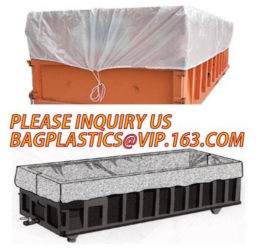 Waste Disposal Dumpster, Open Top Roll Off Drawstring Container Liners, Dumpster Liners, Facility Liners